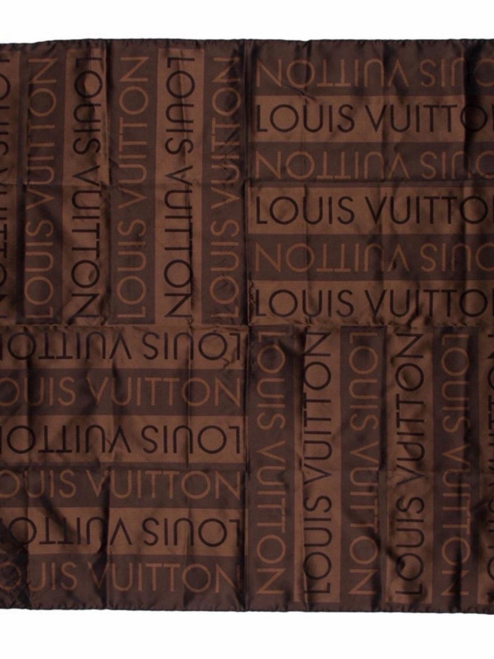 Louis Vuitton Chocolate Brown Silk Printed Scarf